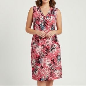 Long Tall Sally Abstract Patterned Sleeveless Wrap Hem Dress V Neck Geometric 18